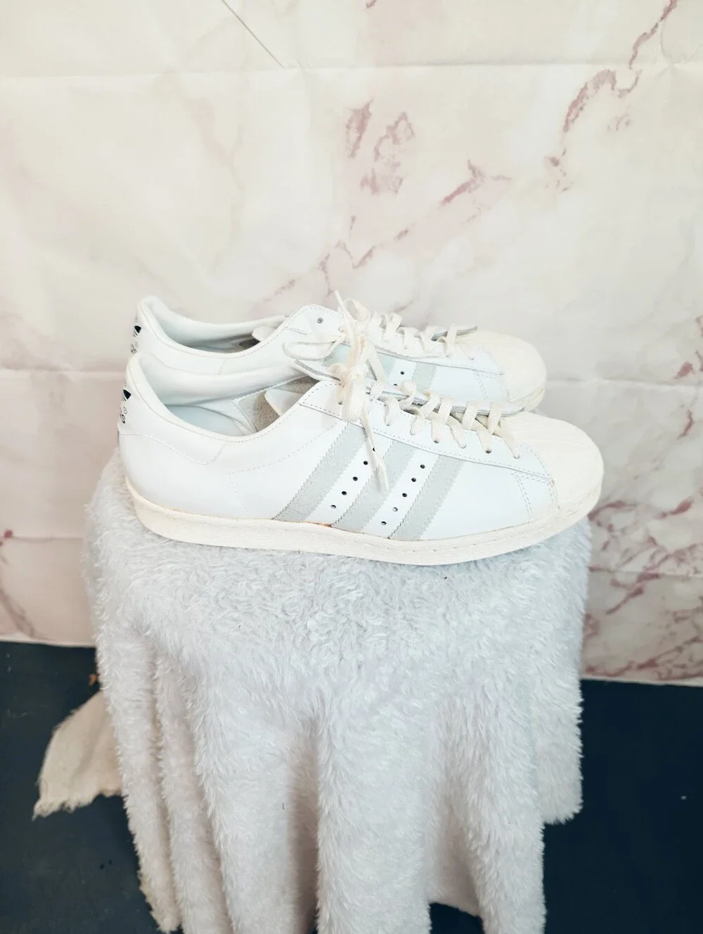Adidas Originals Superstar White Leather Sneakers Men's Size 10 Shell Toe